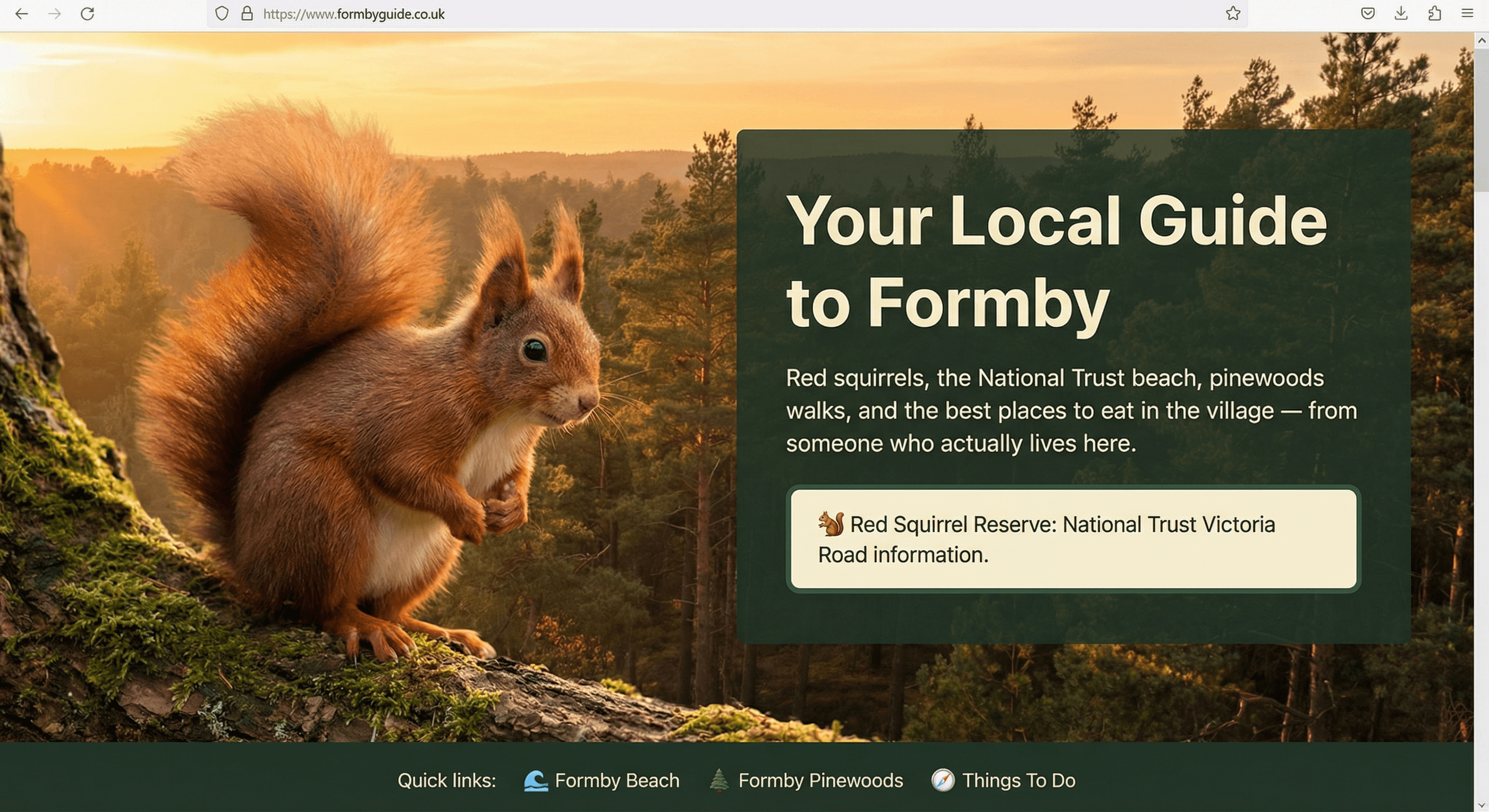 Formby Guide website screenshot